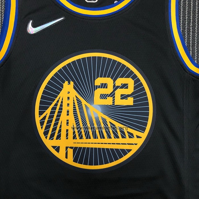 Camiseta Golden State Warriors Andrew Wiggins NO 22 Ciudad 2021-22 Negro